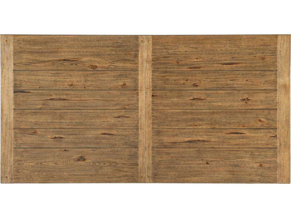 Big Sky Trestle Extendable Rectangle Dining Table Vintage Natural and Charred Timber