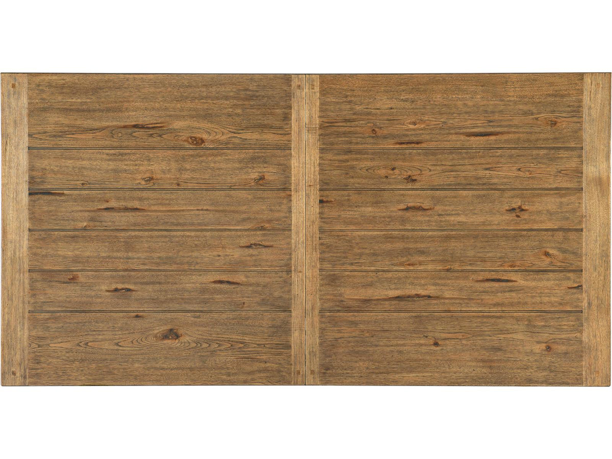 Big Sky Trestle Extendable Rectangle Dining Table Vintage Natural and Charred Timber