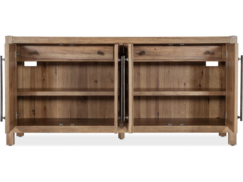 Vineyard Row 80-Inch Oak Wood Sonoma Sideboard with Travertine Top