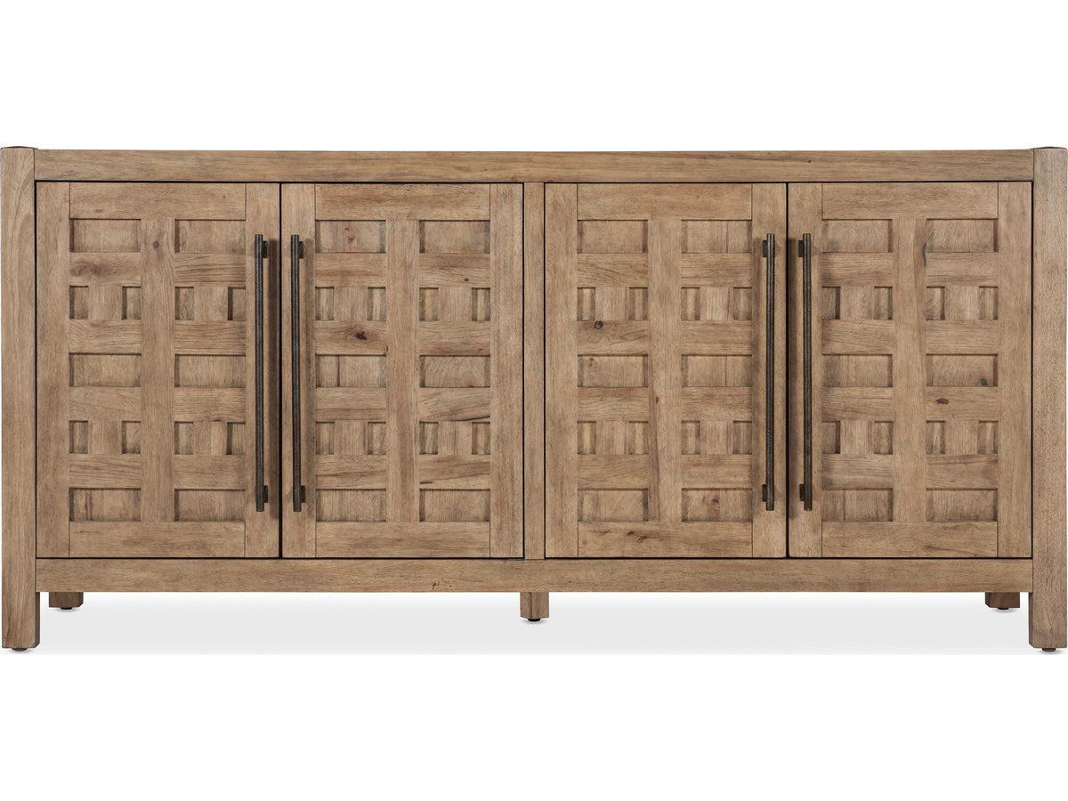 Vineyard Row 80-Inch Oak Wood Sonoma Sideboard with Travertine Top