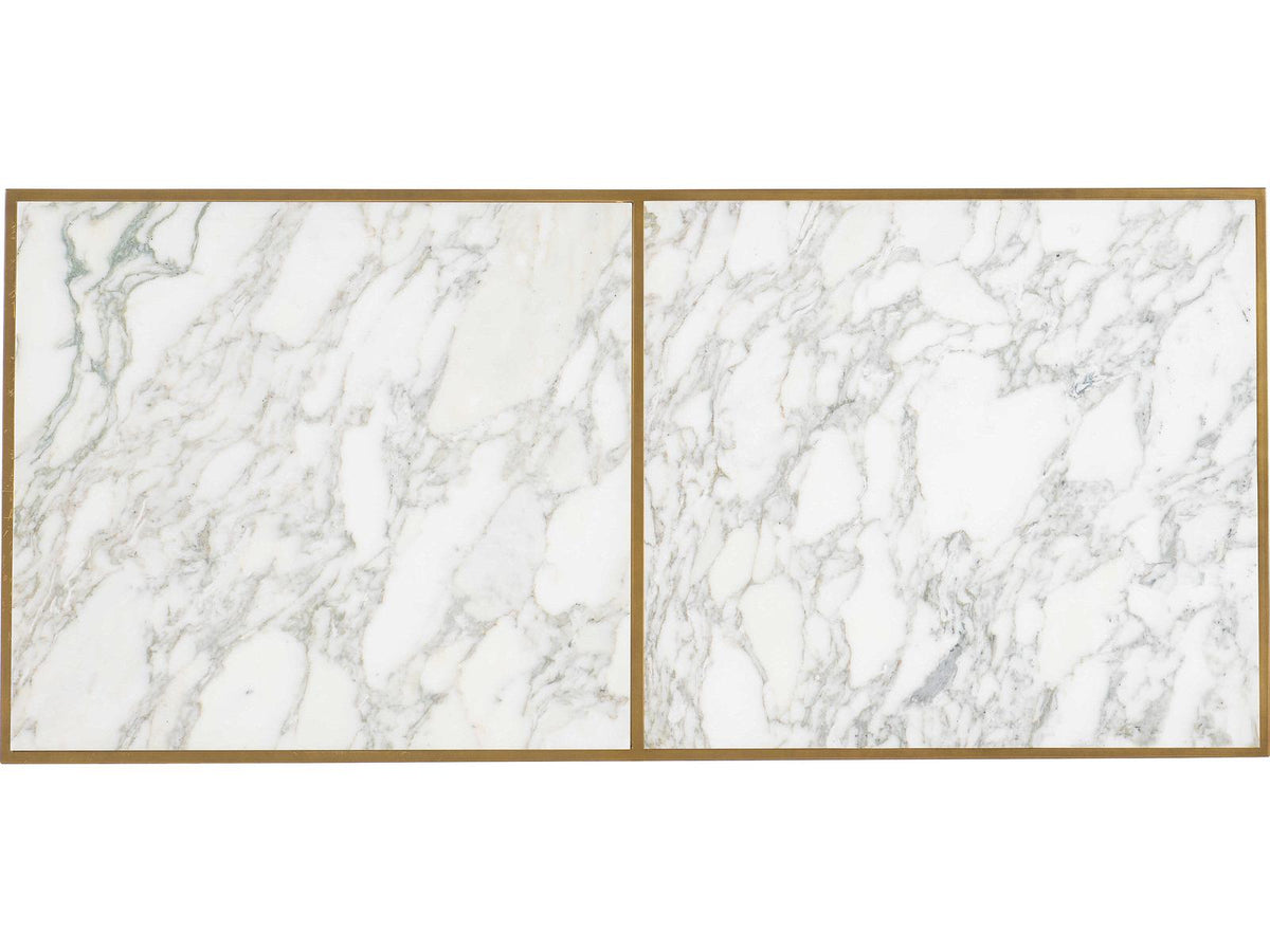 Cashel Rectangular Marble Coffee Table with Gold Stainless Steel Frame