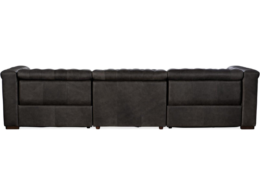 Savion Grandier 3-Seat Power Reclining Sofa with Power Headrest in Bellagio Gravel Leather