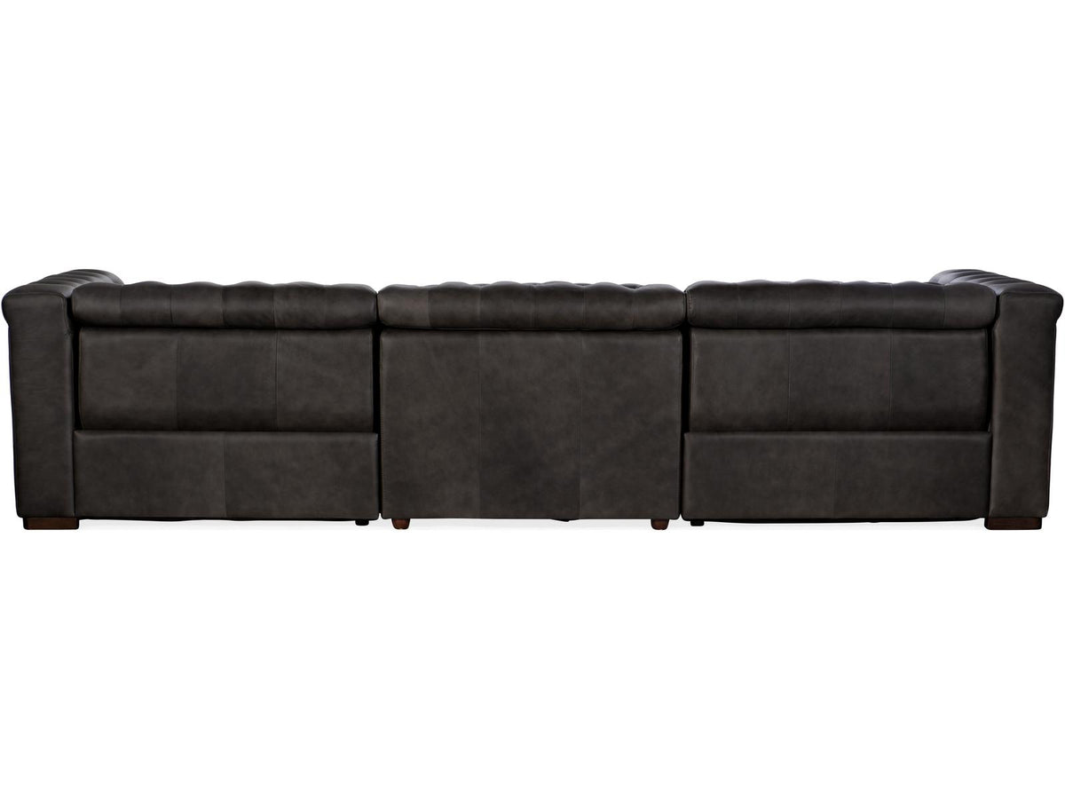 Savion Grandier 3-Seat Power Reclining Sofa with Power Headrest in Bellagio Gravel Leather