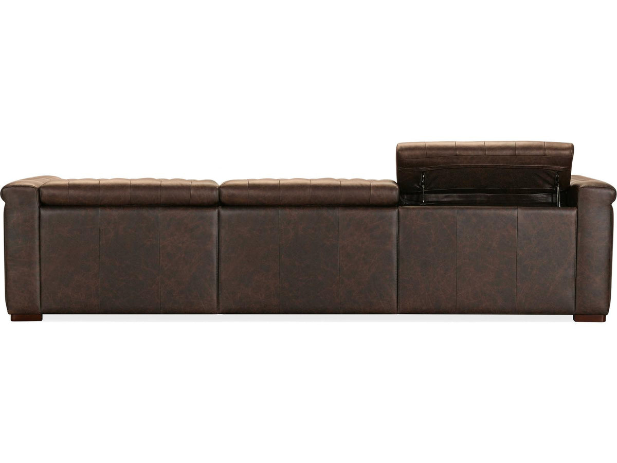 Savion Deux 3-Seat Power Reclining Sofa in West Saddlewood Top Grain Leather
