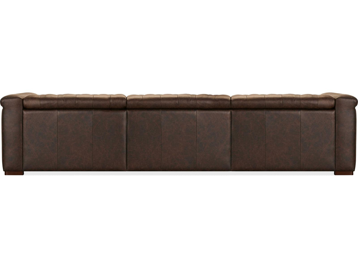 Savion Deux 3-Seat Power Reclining Sofa in West Saddlewood Top Grain Leather
