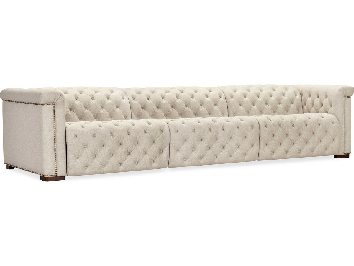 Savion Deux 3-Seat Power Reclining Fabric Sofa in Aries Beach Beige