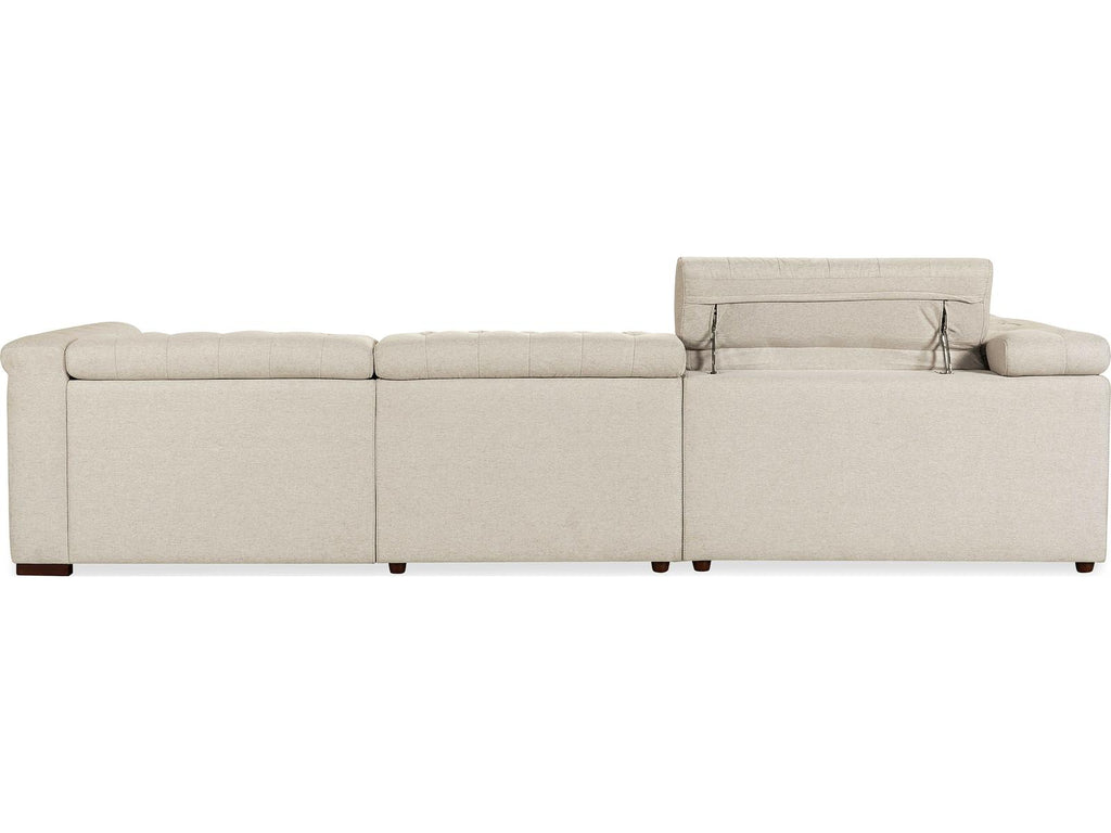 Savion Deux 5-Piece Power Reclining Sectional in Aries Beach Fabric