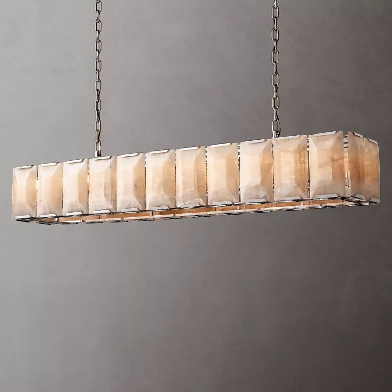 Harlow Calcite Rectangular Chandelier W 74"