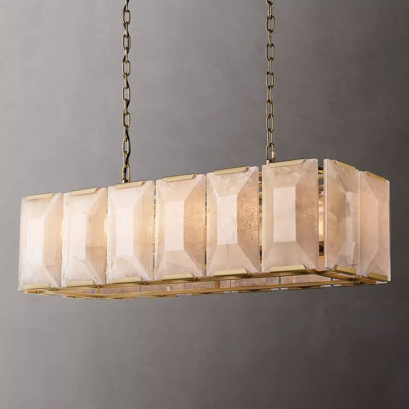 Harlow Calcite Rectangular Chandelier W 42"