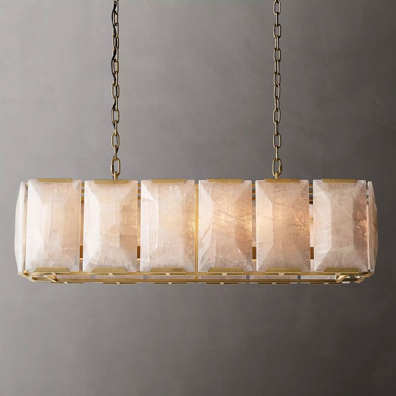 Harlow Calcite Rectangular Chandelier W 42"