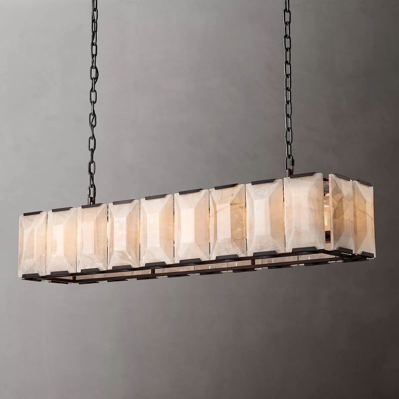 Harlow Calcite Rectangular Chandelier W 62"