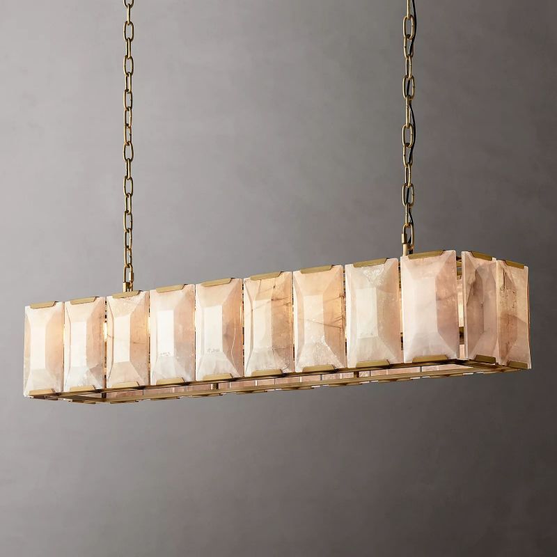 Harlow Calcite Rectangular Chandelier W 62"