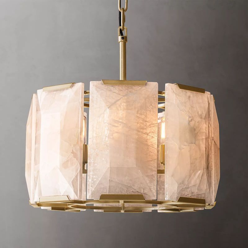 Harlow Calcite Round Chandelier D19"