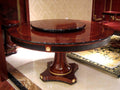 E-68 Round Wood Dining Table with Pedestal Base