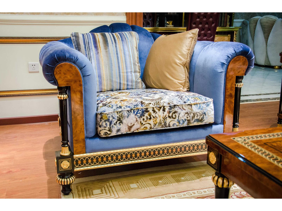 E-69 Blue Upholstered Accent Chair