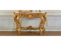 Fon Rectangular Marble Console Table with Gold Leaf Finish