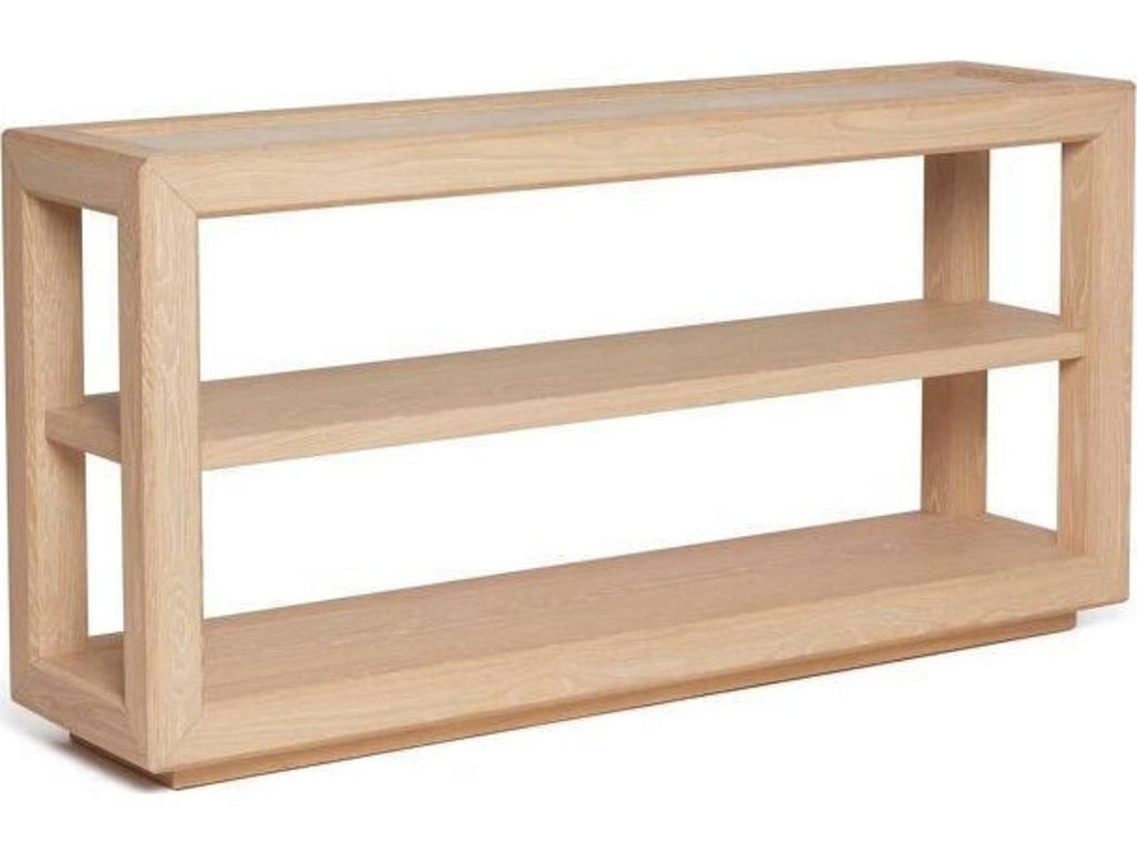 Walsh Rectangular Marble Console Table with Saddle Oak and Honey Top