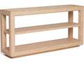 Walsh Rectangular Marble Console Table with Saddle Oak and Honey Top