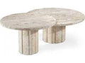 Amerigo Round Raw Travertine Coffee Table