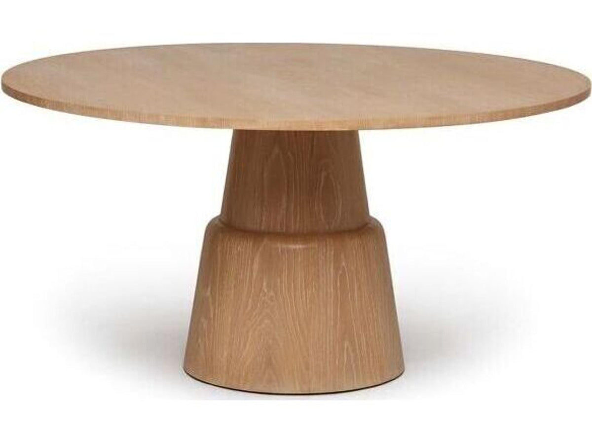 Graves 60-Inch Round Wood Dining Table in Saddle Finish