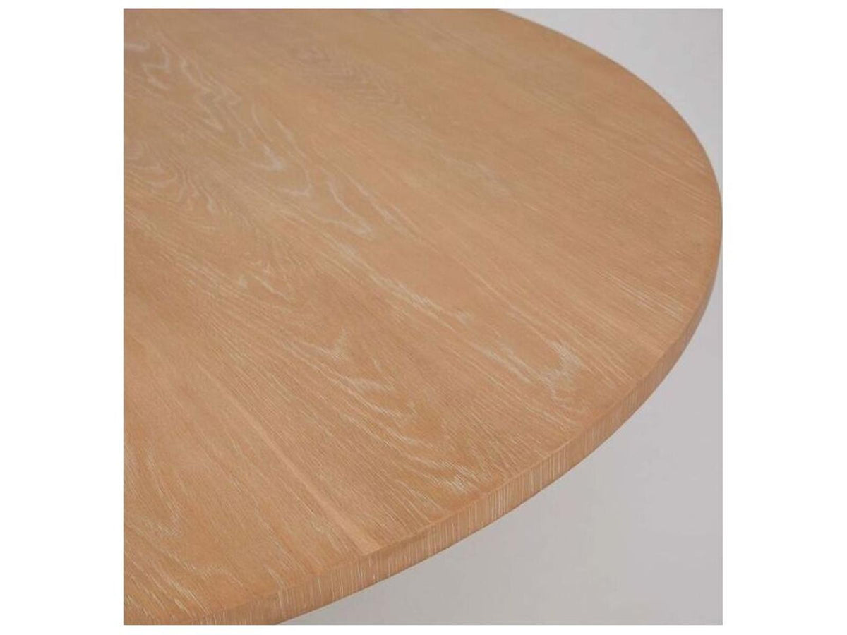 Graves 60-Inch Round Wood Dining Table in Saddle Finish