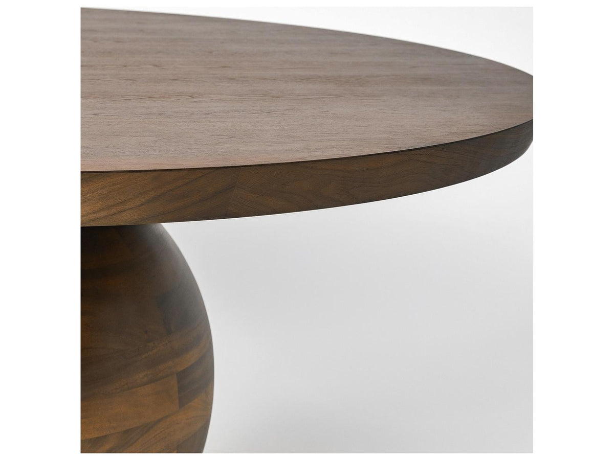 Carter Round Dining Table in Classic Walnut and Deep Bronze