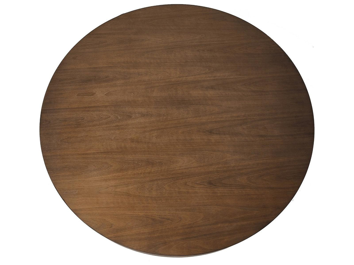 Carter Round Dining Table in Classic Walnut and Deep Bronze