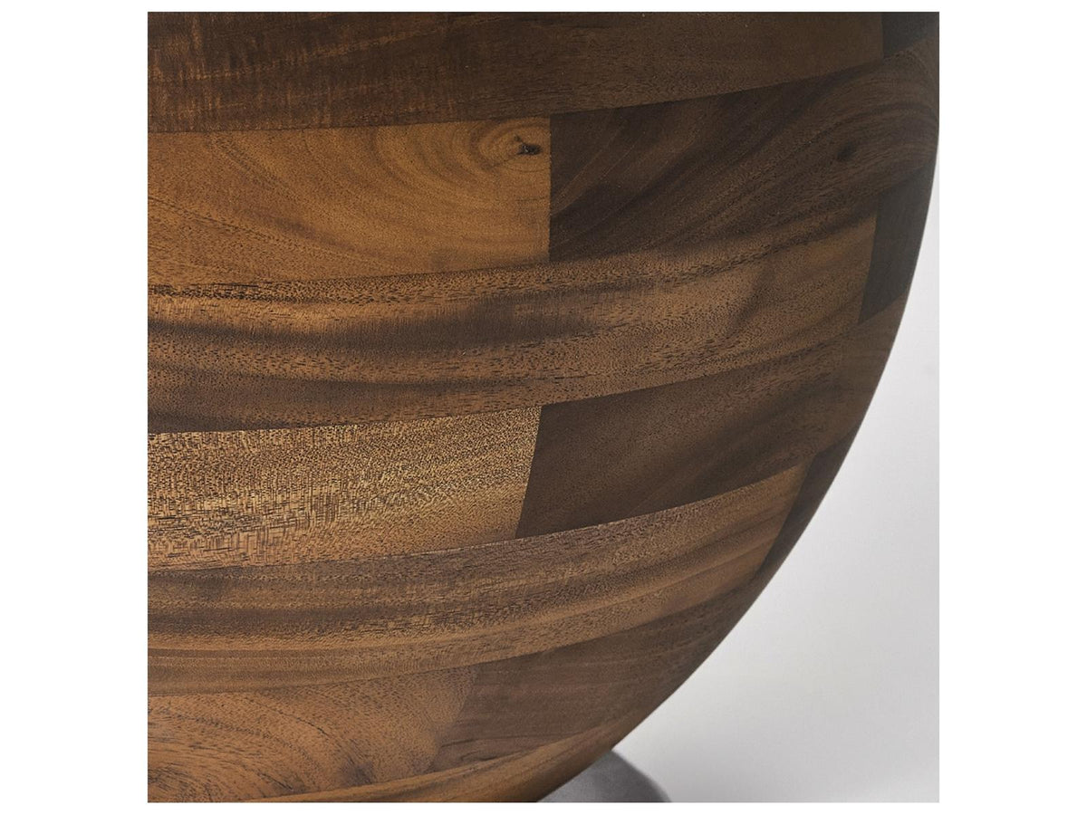 Carter Round Dining Table in Classic Walnut and Deep Bronze