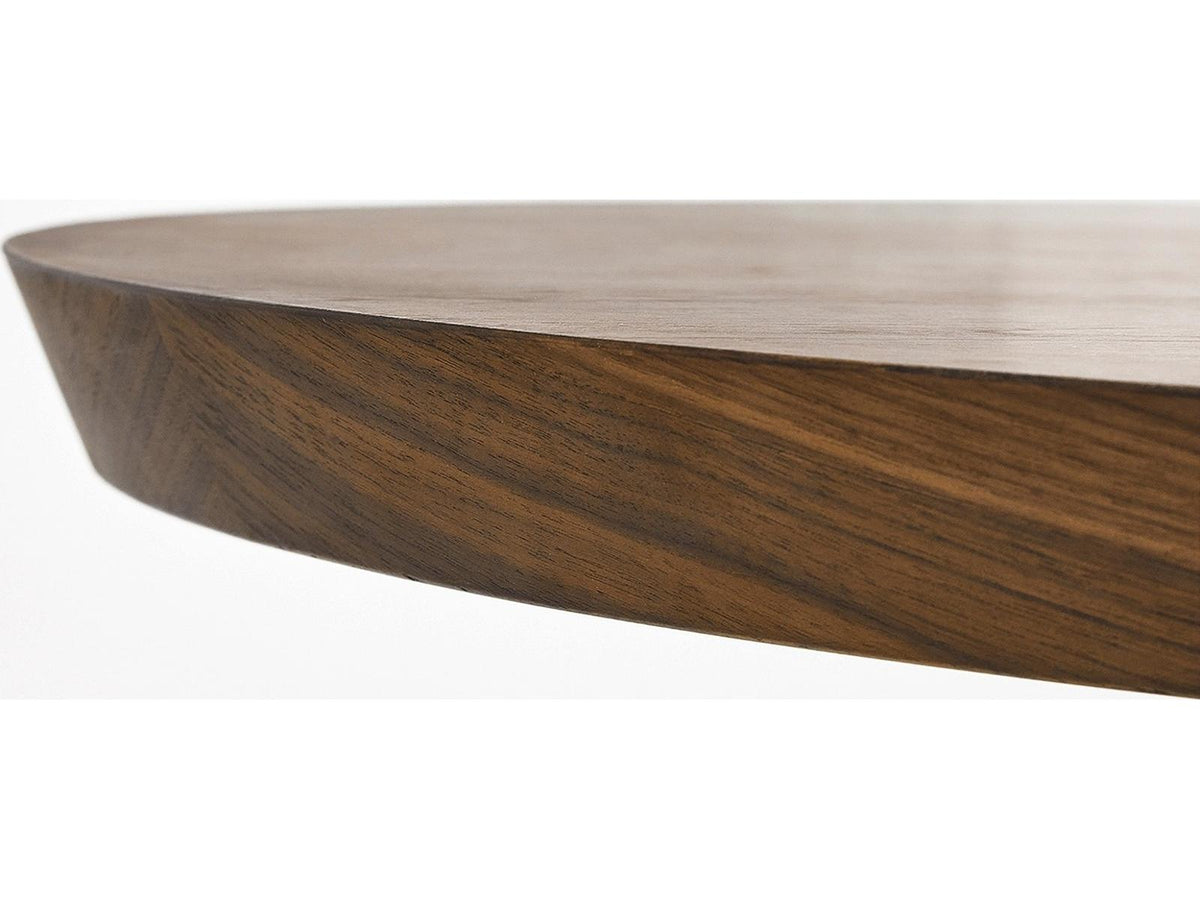 Carter Round Dining Table in Classic Walnut and Deep Bronze