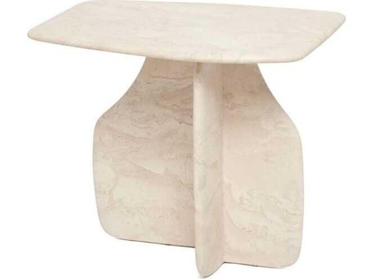Celine Marble End Table in Biscuit