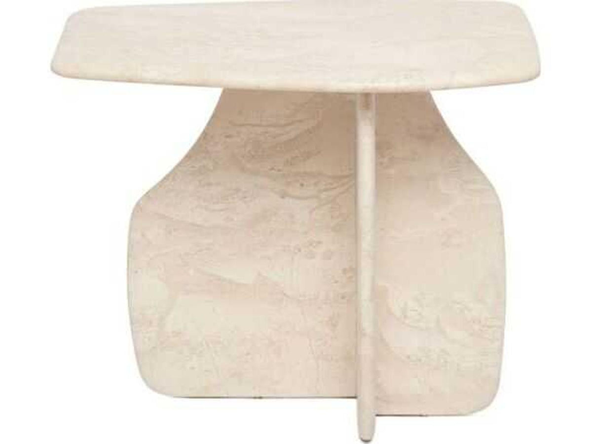 Celine Marble End Table in Biscuit