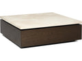 Branford Square Marble Honey Coffee Table with Mocha Oak Base