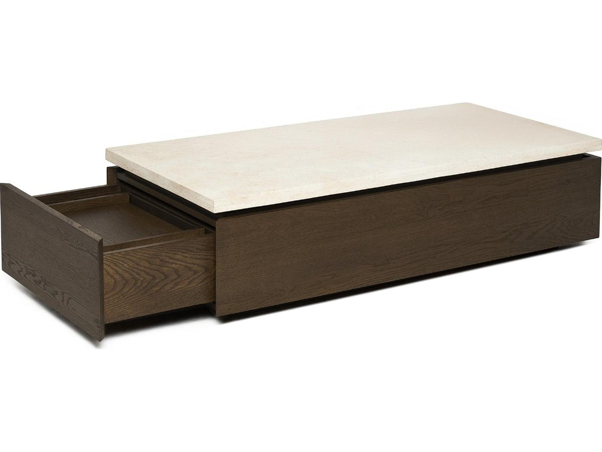 Branford Rectangular Marble Mocha Honey Coffee Table