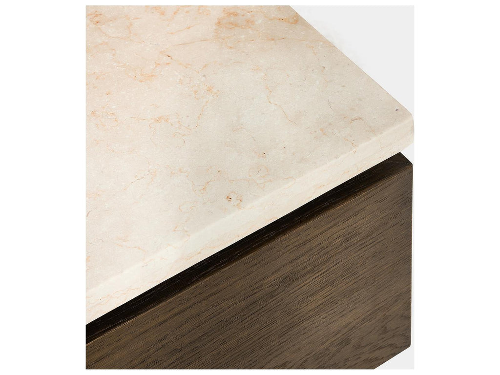 Branford Rectangular Marble Mocha Honey Coffee Table