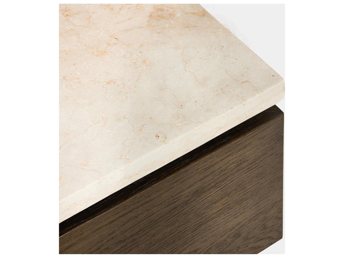 Branford Rectangular Marble Mocha Honey Coffee Table