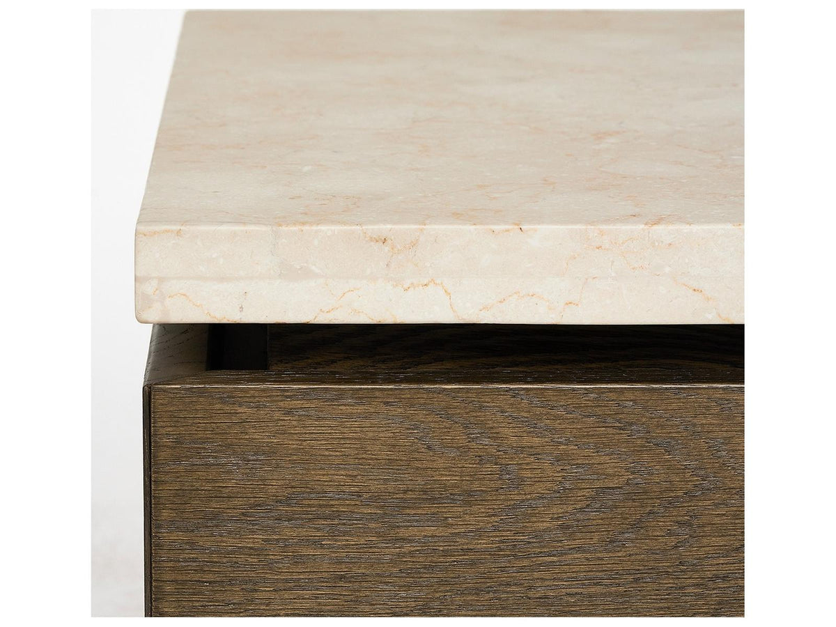 Branford Rectangular Marble Mocha Honey Coffee Table