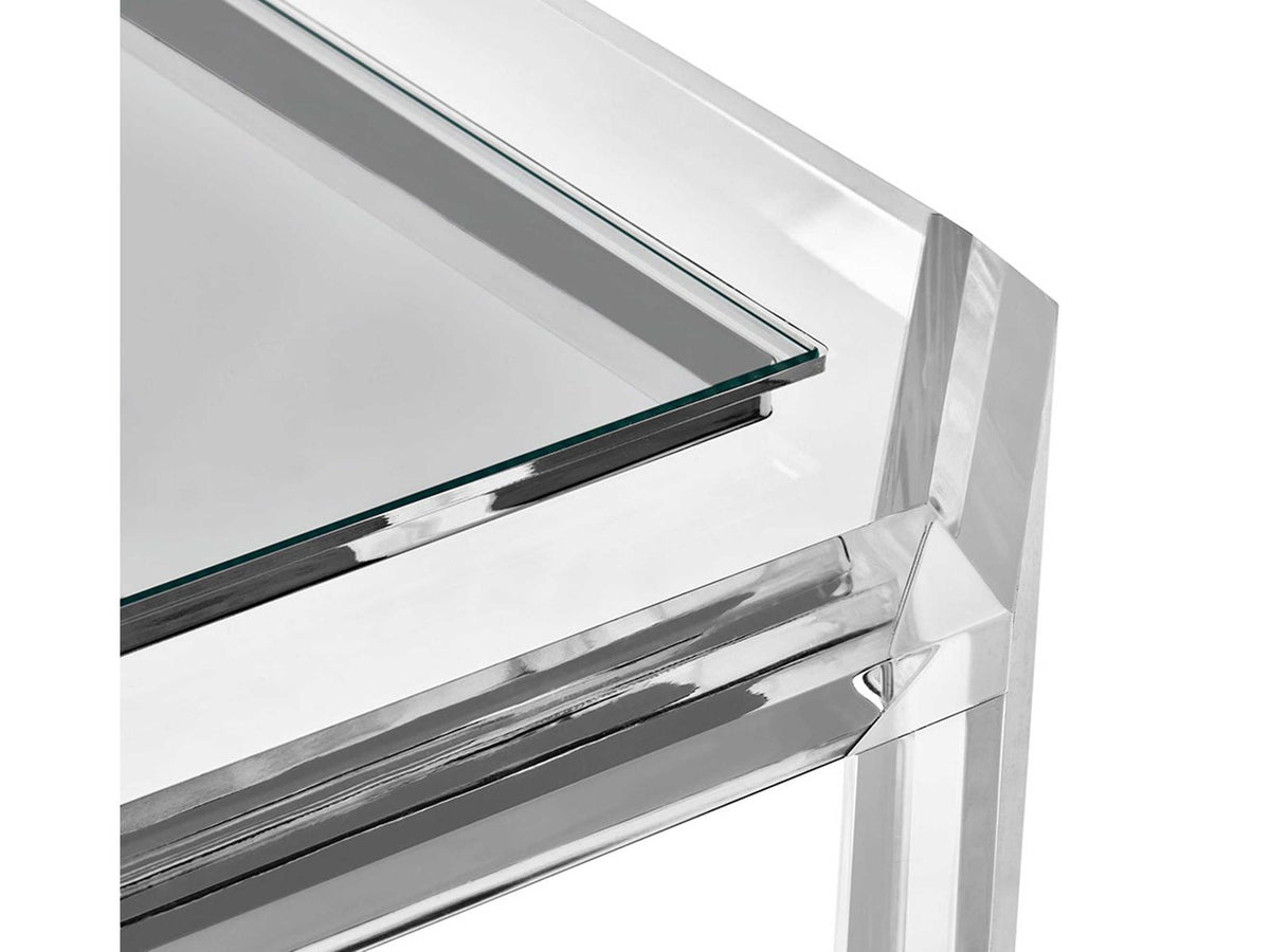 Alden Square Glass Clear End Table