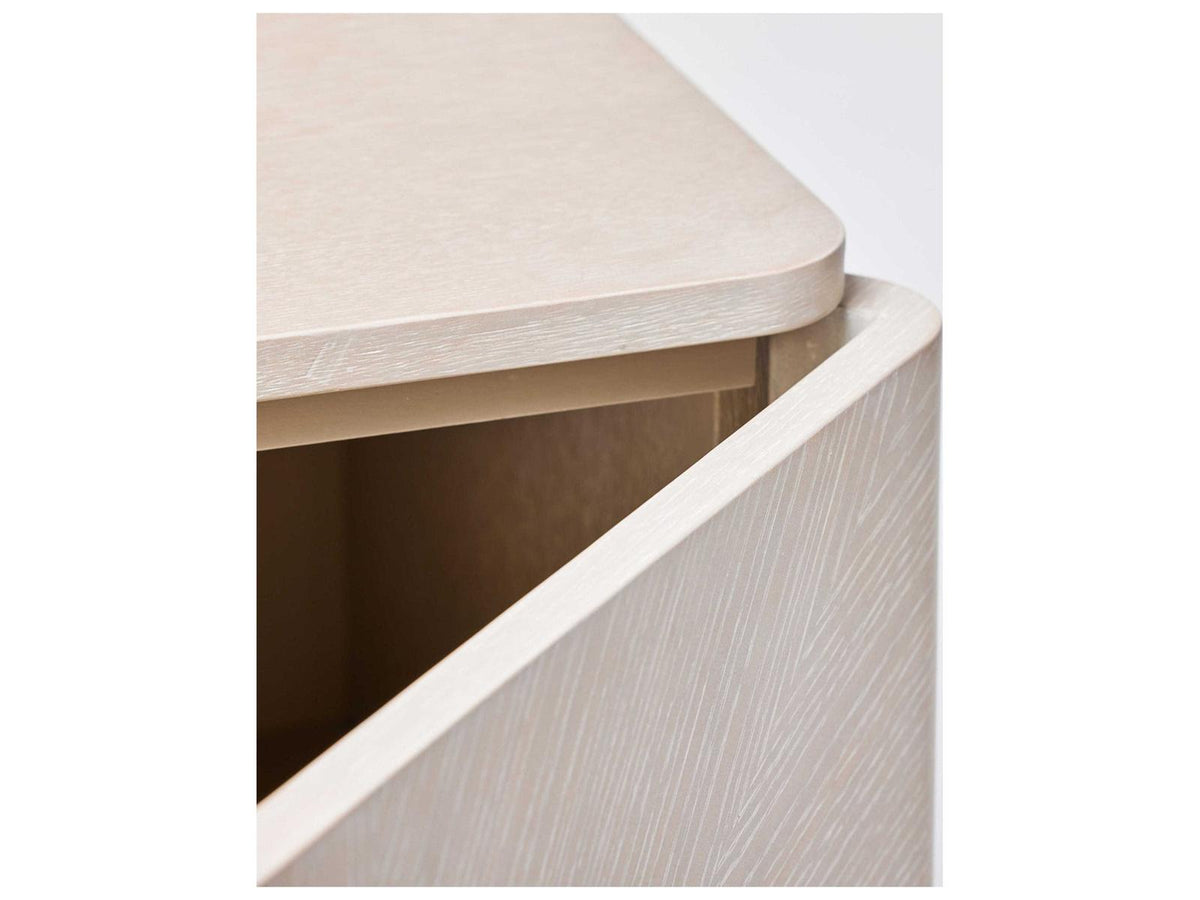Cabot 71-Inch Oak Wood Sideboard with Brushed Steel Accents