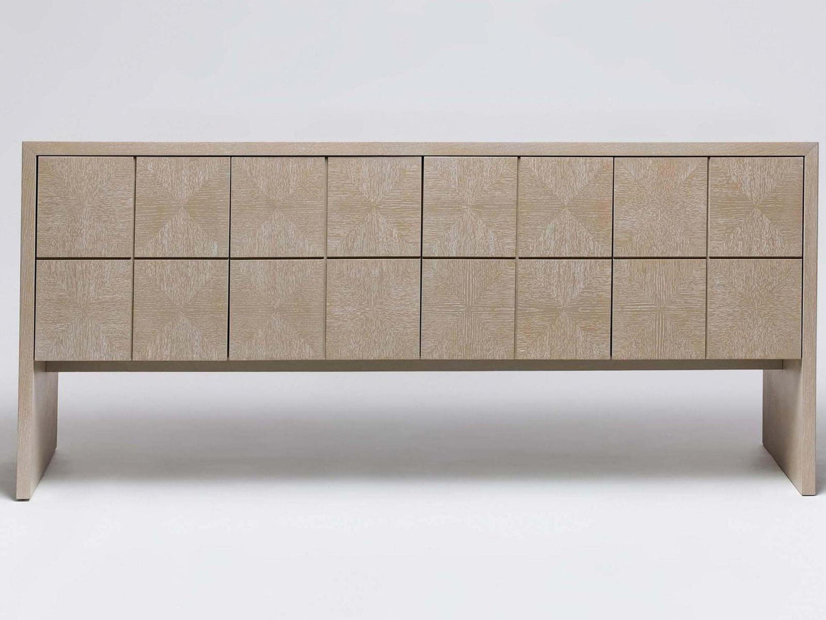 Lowell 72 Inch Oak Wood Cliffside Grey Credenza Sideboard
