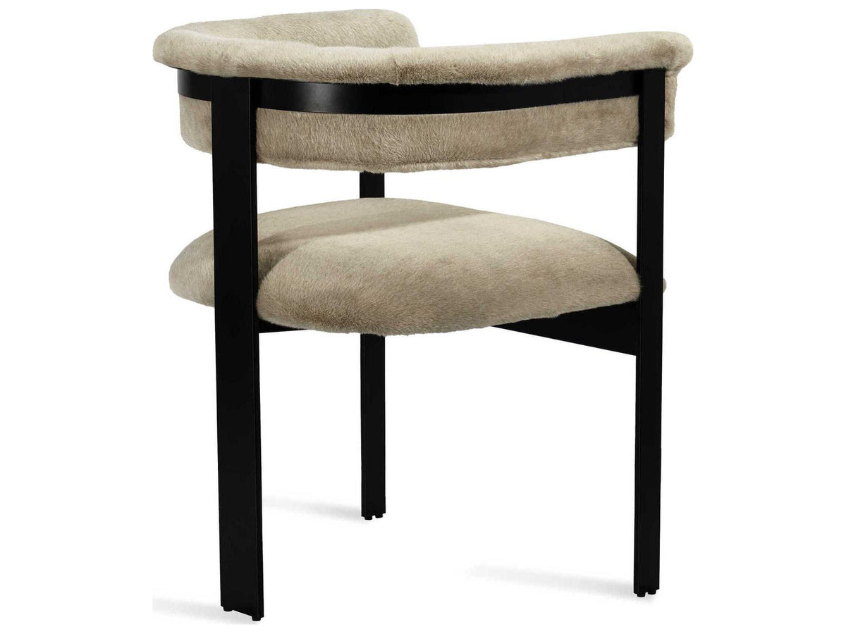 Darcy Faux Fur Arm Dining Chair in Cashmere Fawn