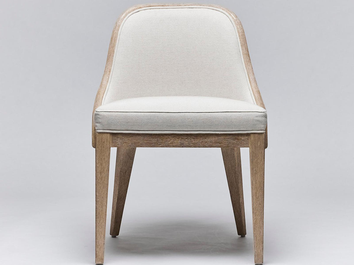 Siesta Mahogany Wood Natural Upholstered Armless Dining Chair