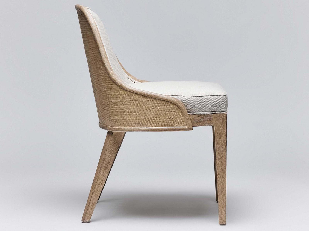 Siesta Mahogany Wood Natural Upholstered Armless Dining Chair