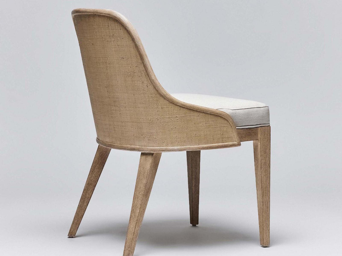 Siesta Mahogany Wood Natural Upholstered Armless Dining Chair