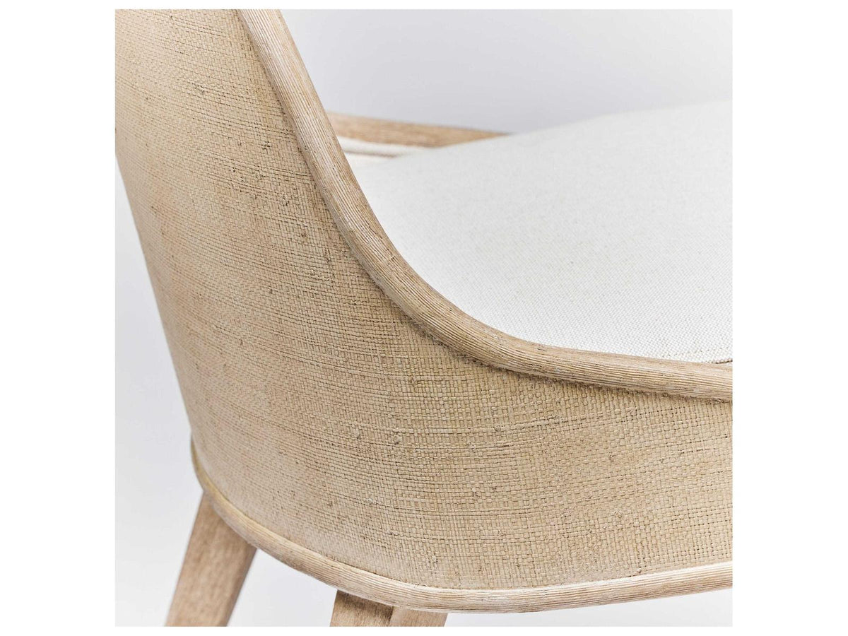 Siesta Mahogany Wood Natural Upholstered Armless Dining Chair