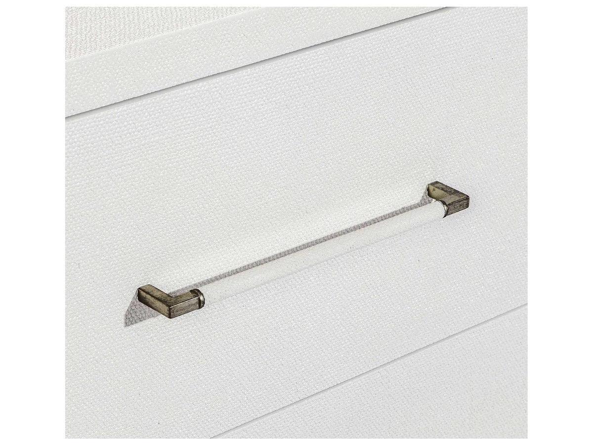 Taylor 6-Drawer Dresser Faux Linen and Champagne Silver