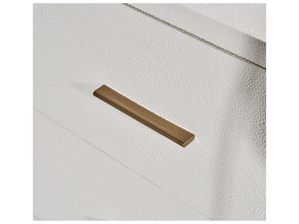 Livia 7-Drawer Double Dresser in Natural White with Antique Brass