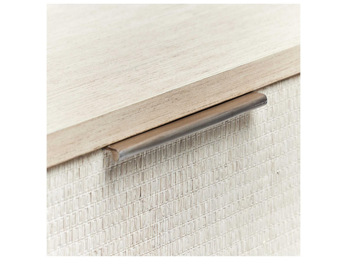 Harperly 6-Drawer Double Dresser in Washed Taupe Wood and Raffia