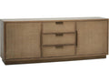 Holmes 84-Inch Oak Wood Sideboard with Rattan Drawer Fronts