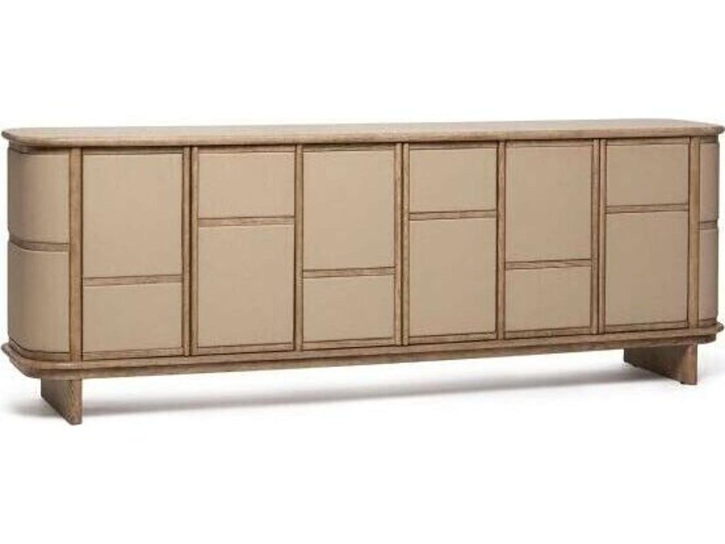 Guilford 84 Inch Media Console Washed Taupe Cream Latte
