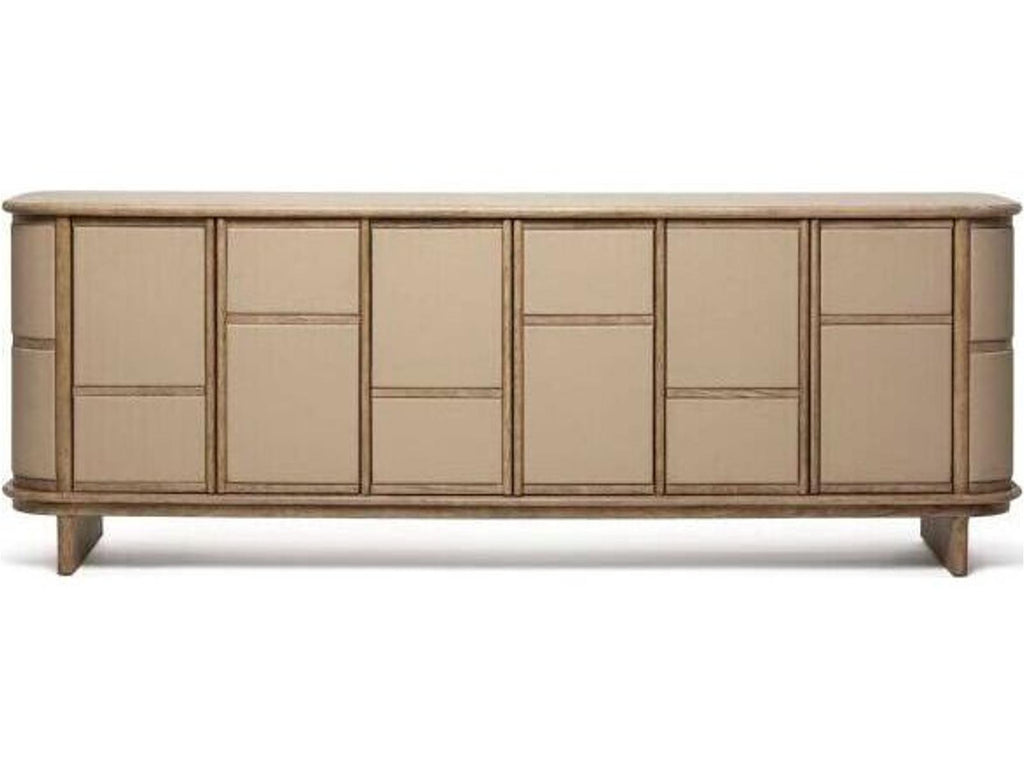 Guilford 84 Inch Media Console Washed Taupe Cream Latte